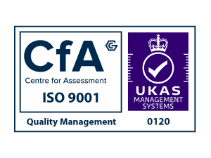 UKAS ISO 9001 certified - CfA accreditation logo